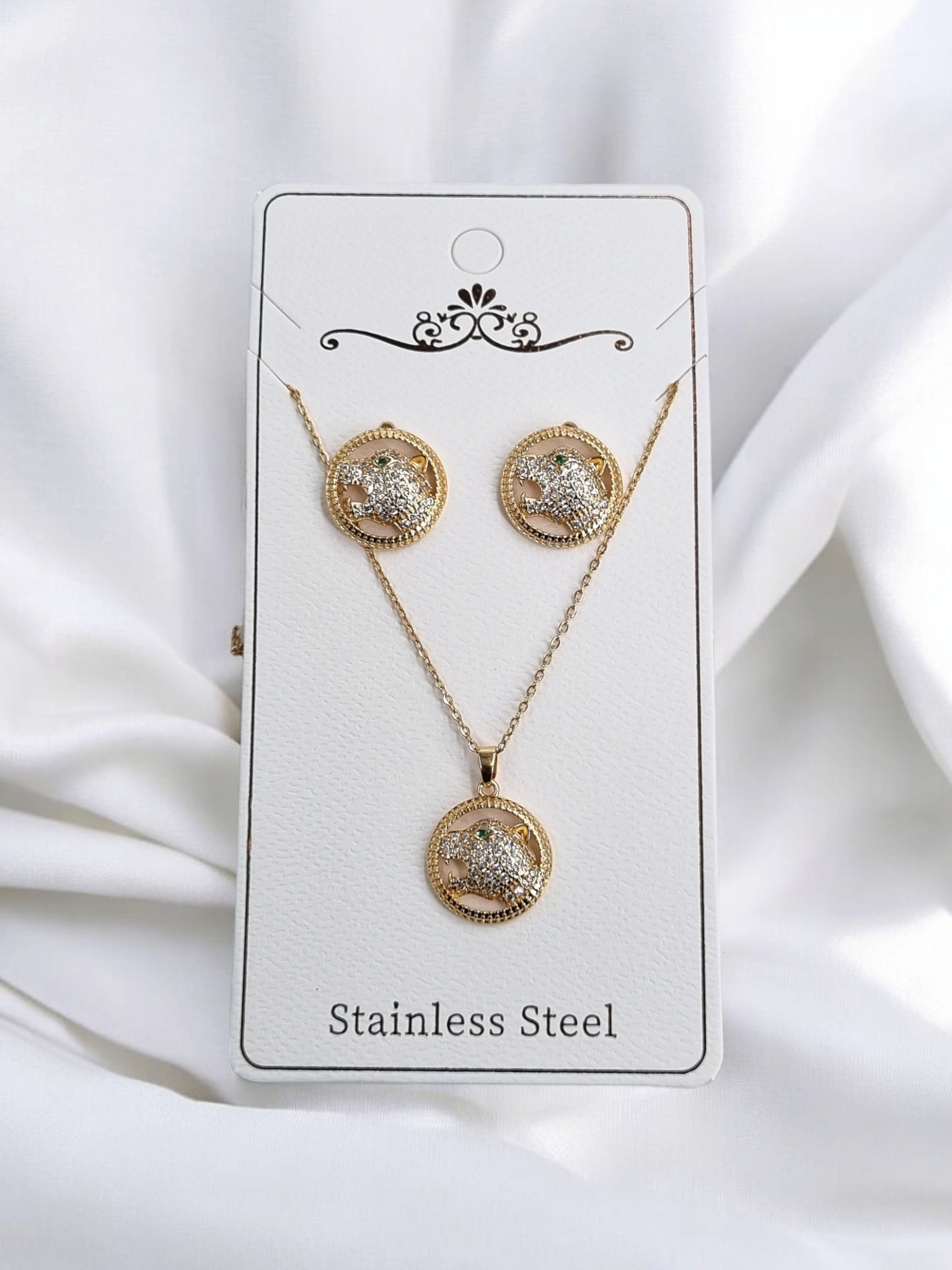 Çelik Kolye-Küpe Seti KS008