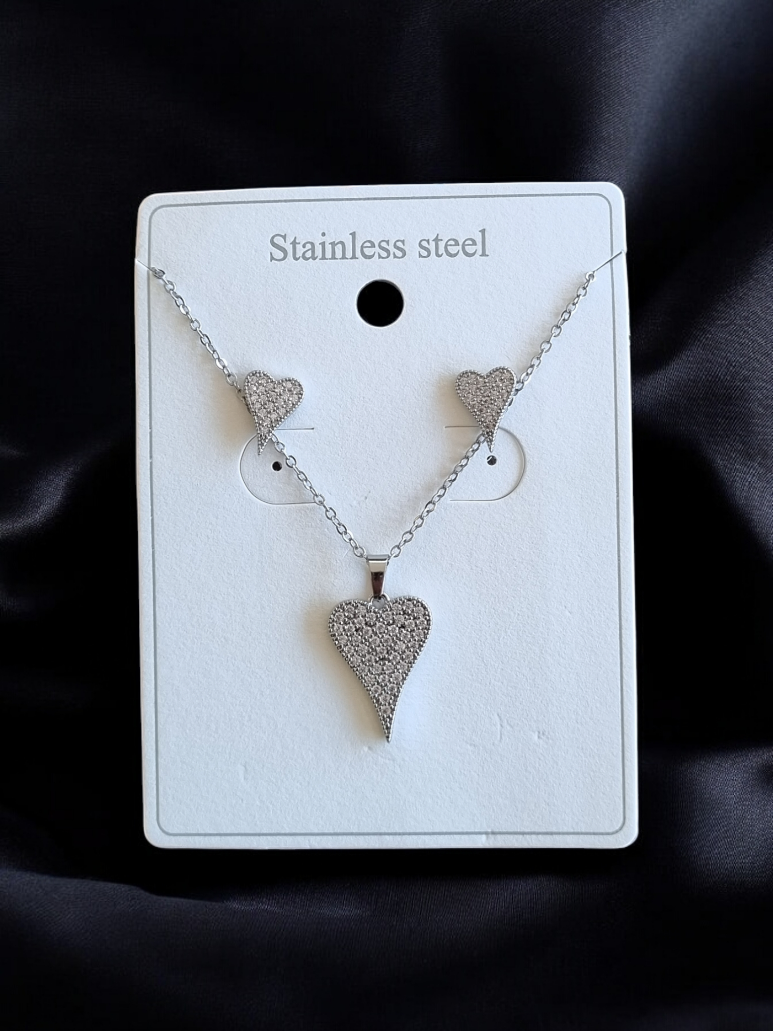 Çelik Kolye-Küpe Seti KS027