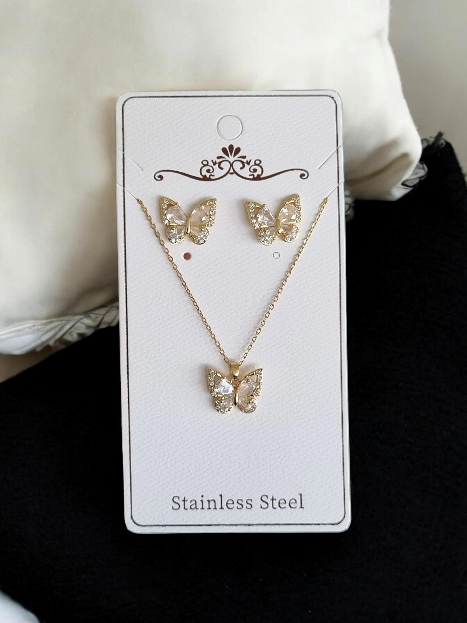 Çelik Kolye-Küpe Seti KS001