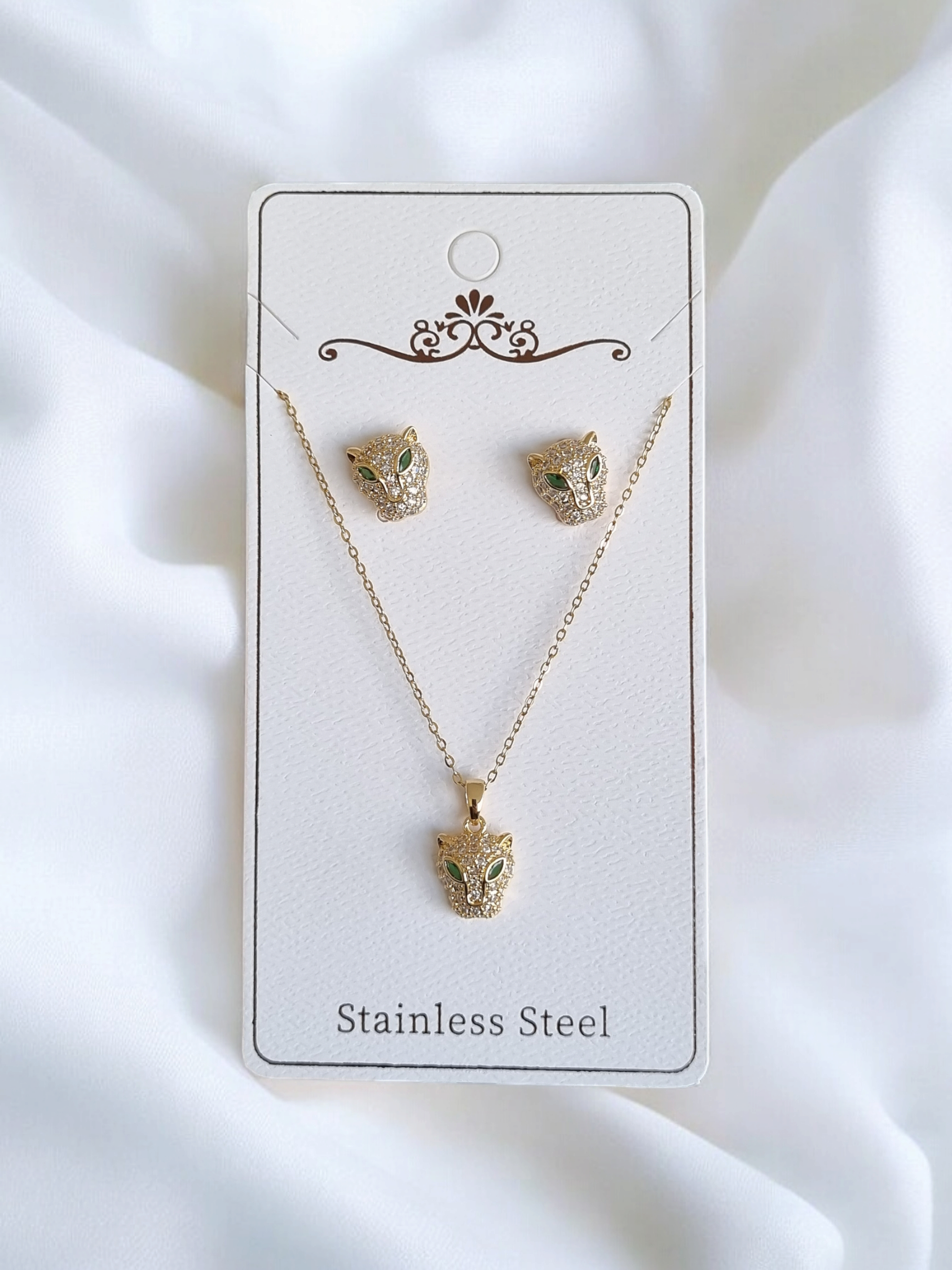 Çelik Kolye-Küpe Seti KS023