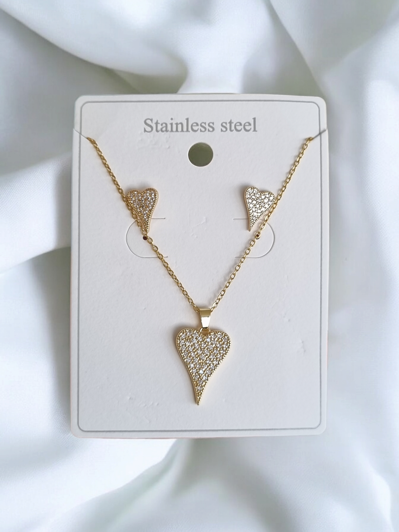 Çelik Kolye-Küpe Seti KS028