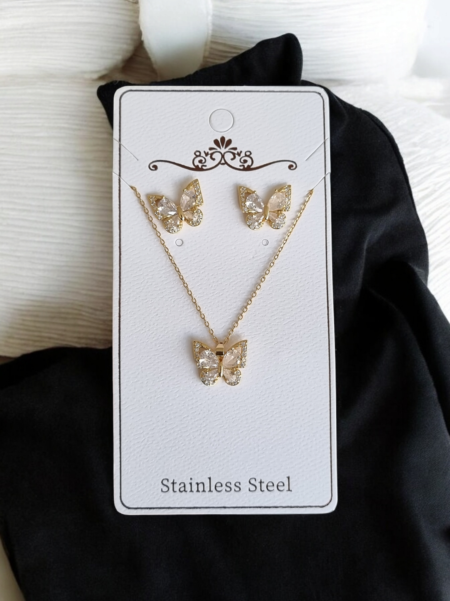 Çelik Kolye-Küpe Seti KS031