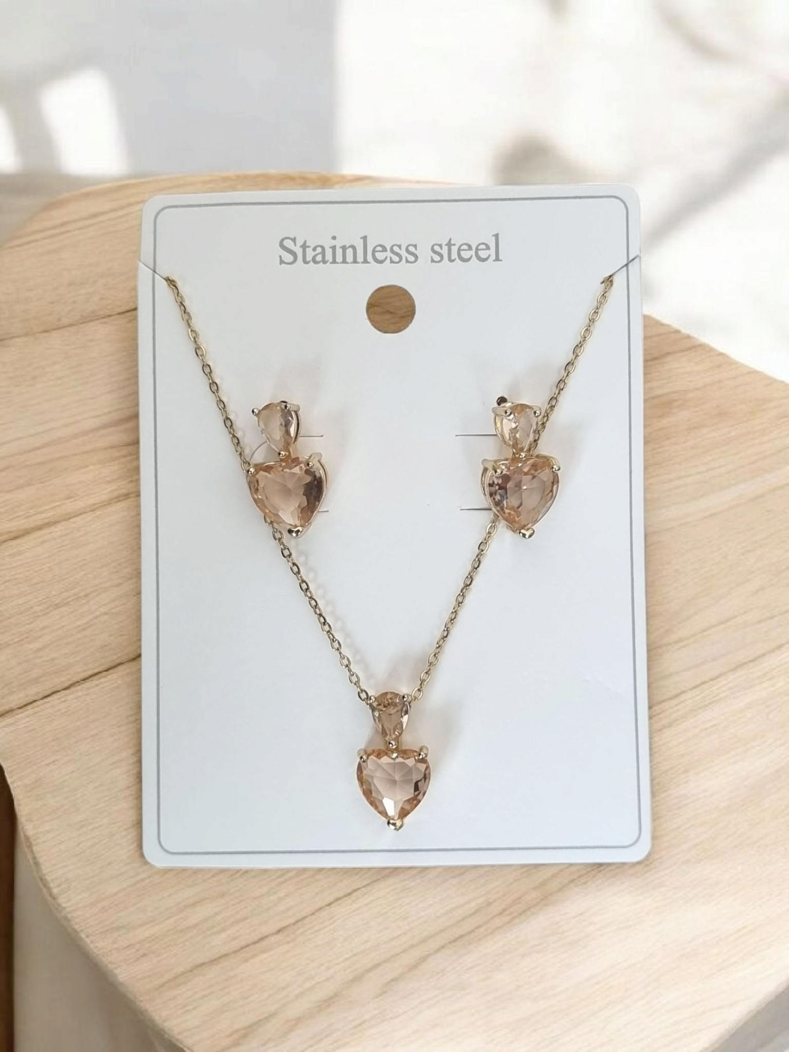 Çelik Kolye-Küpe Seti KS037