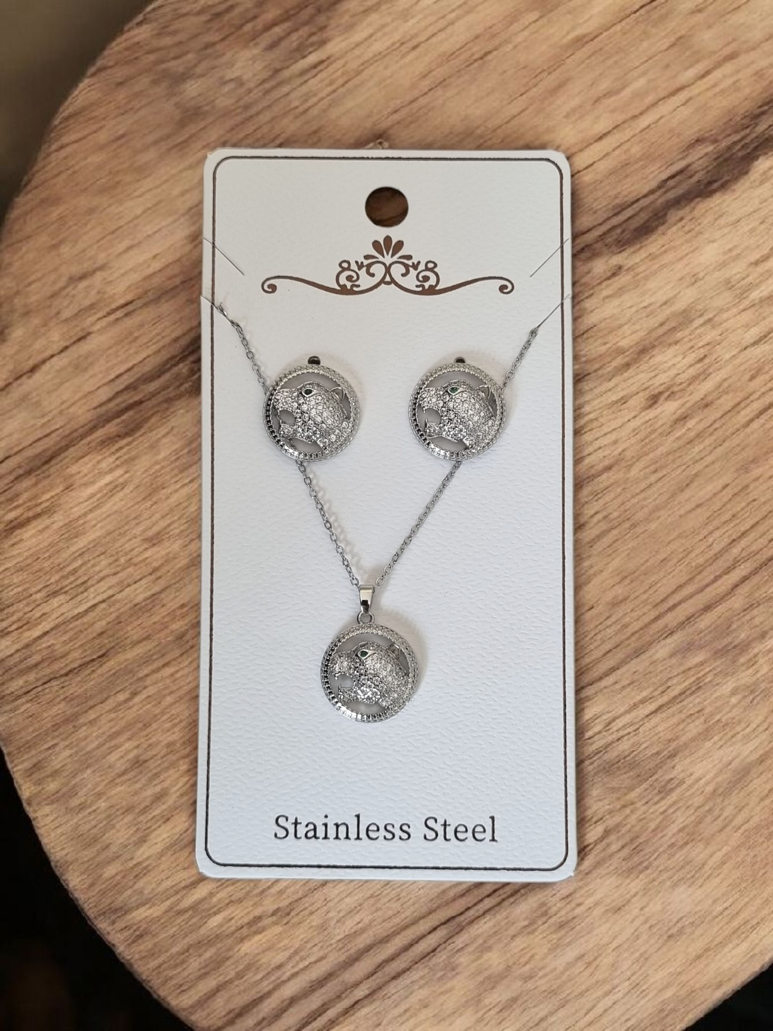 Çelik Kolye-Küpe Seti KS038