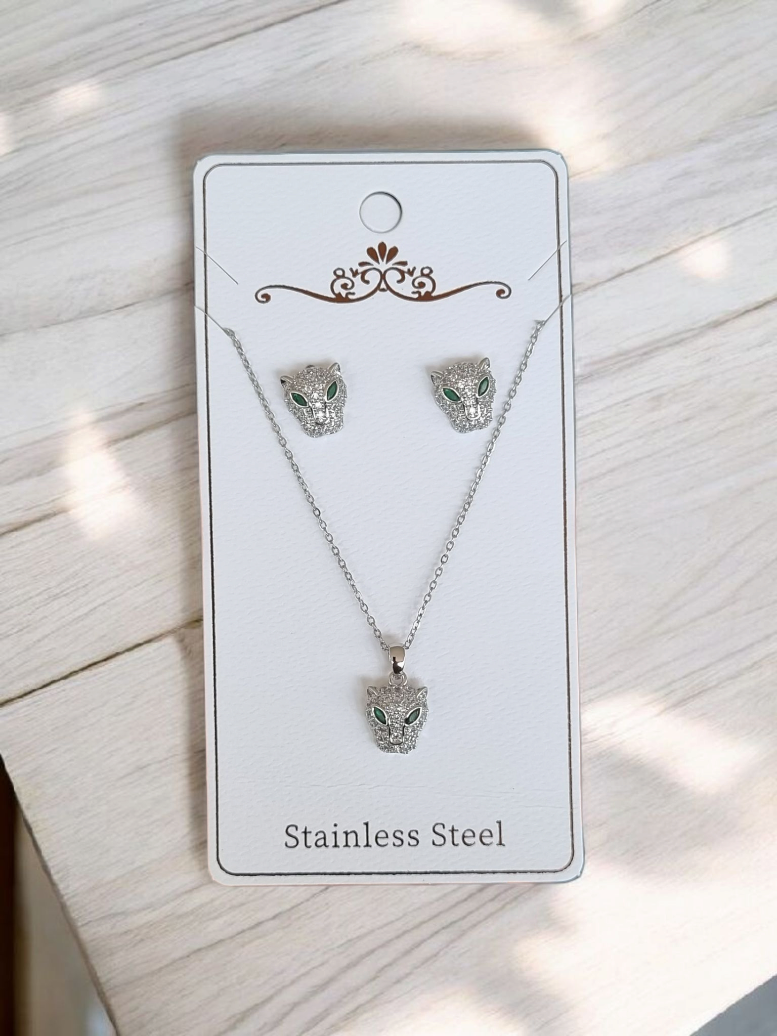 Çelik Kolye-Küpe Seti KS041