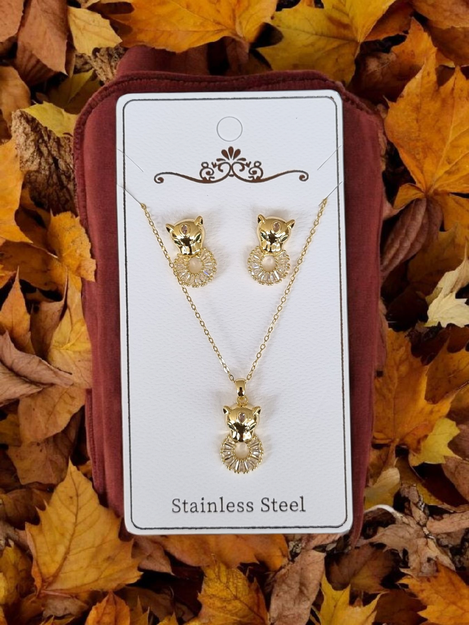 Çelik Kolye-Küpe Seti KS045