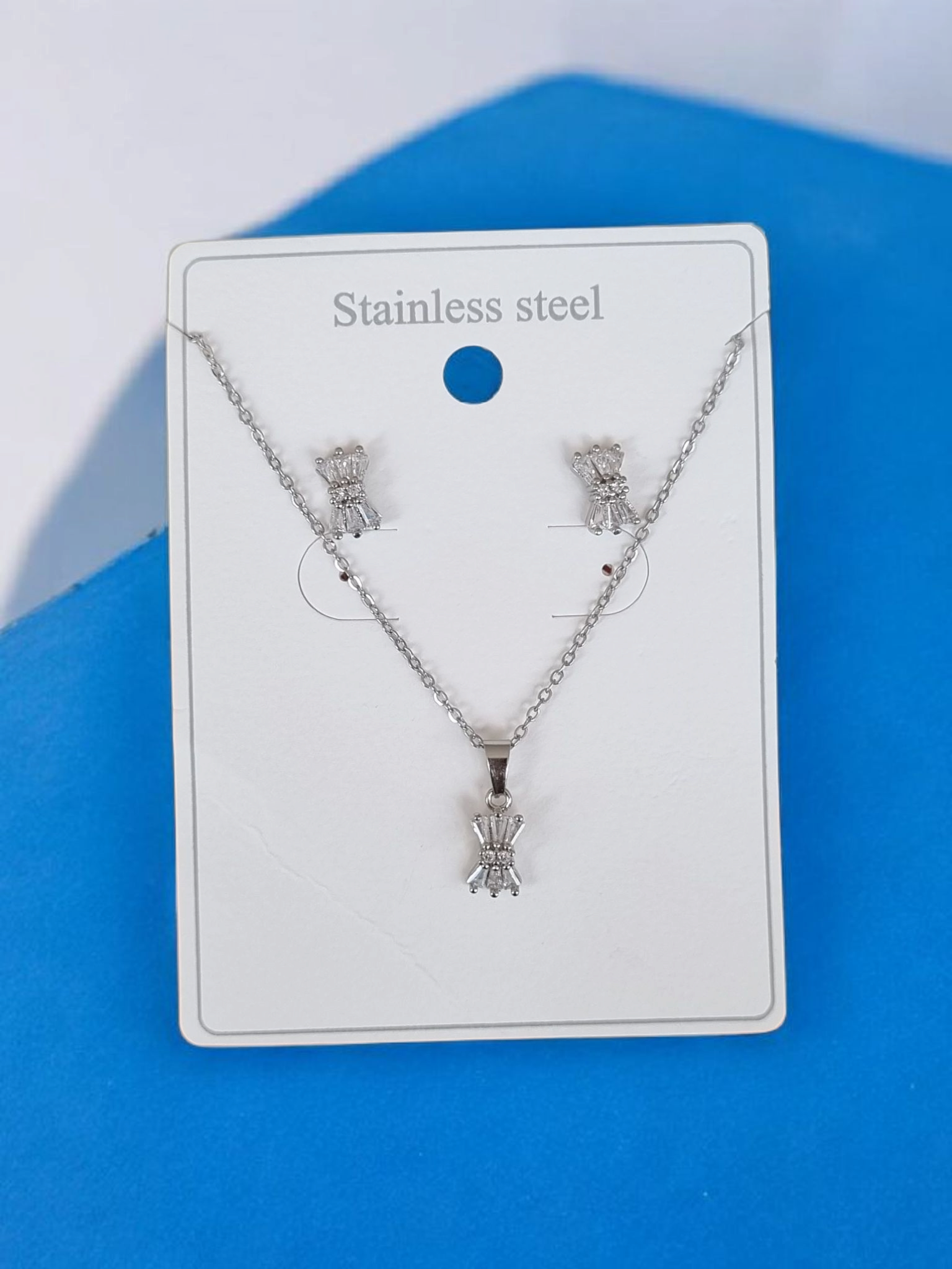 Çelik Kolye-Küpe Seti KS048