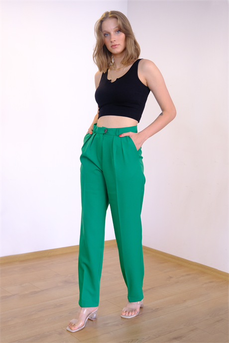 Klasik Yeşil Kumaş Pantolon 