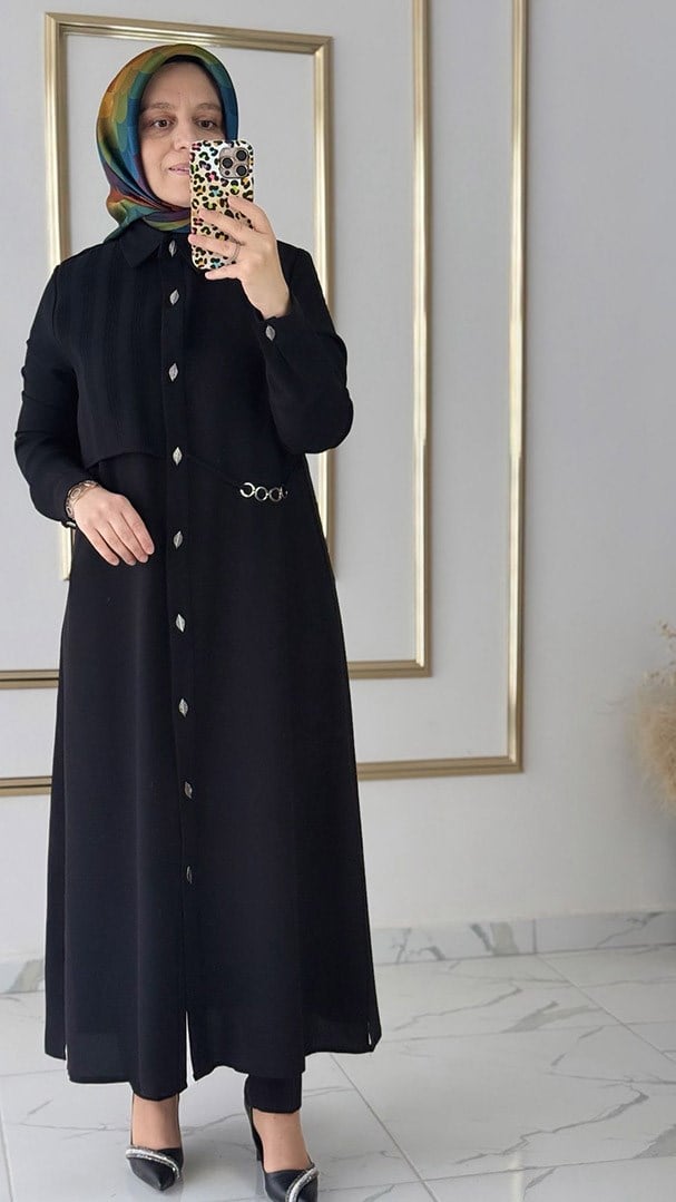 Cepken Görünümlü Çıtçıtlı Siyah Giyçık FRYY