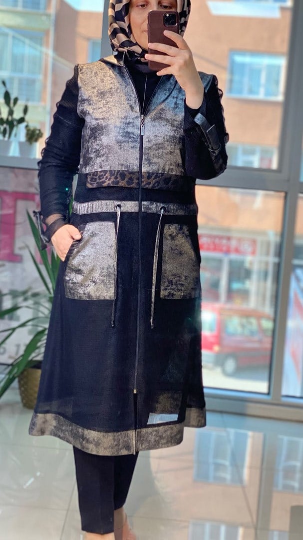 File Detaylı Parlak Gri Giyçık Kap FRY