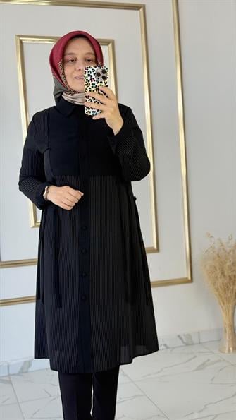 İp Detaylı Çizgili Tunik FRY2955