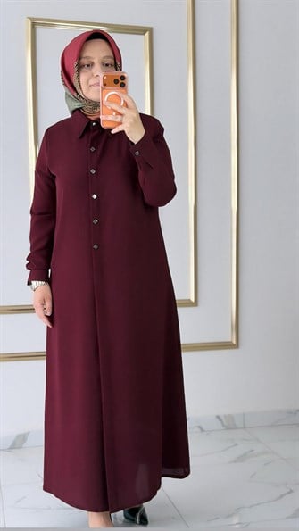 Kare Zımba Detaylı Bordo Giyçık FRY 