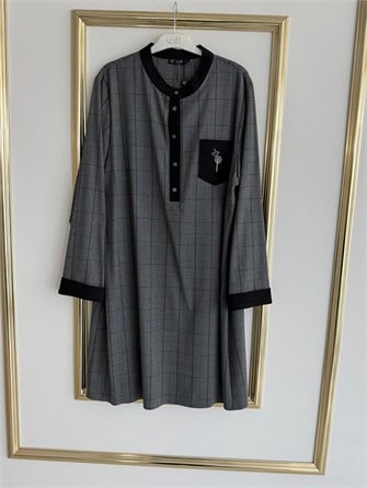 Nakış Detaylı Spor Gri Tunik FRY
