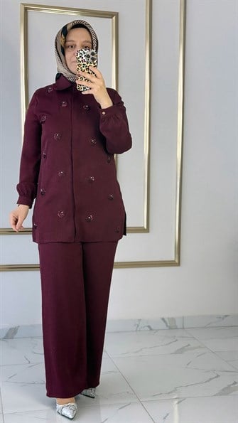 Pulpayet Detaylı Bordo Takım FRY