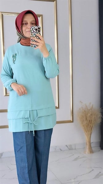 Taş Detaylı Mavi Tunik FRY