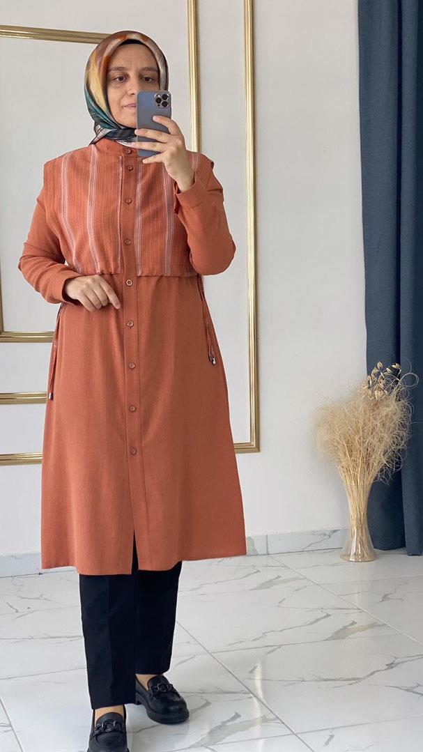 Cepken Detaylı Spor Kiremit Tunik FRY