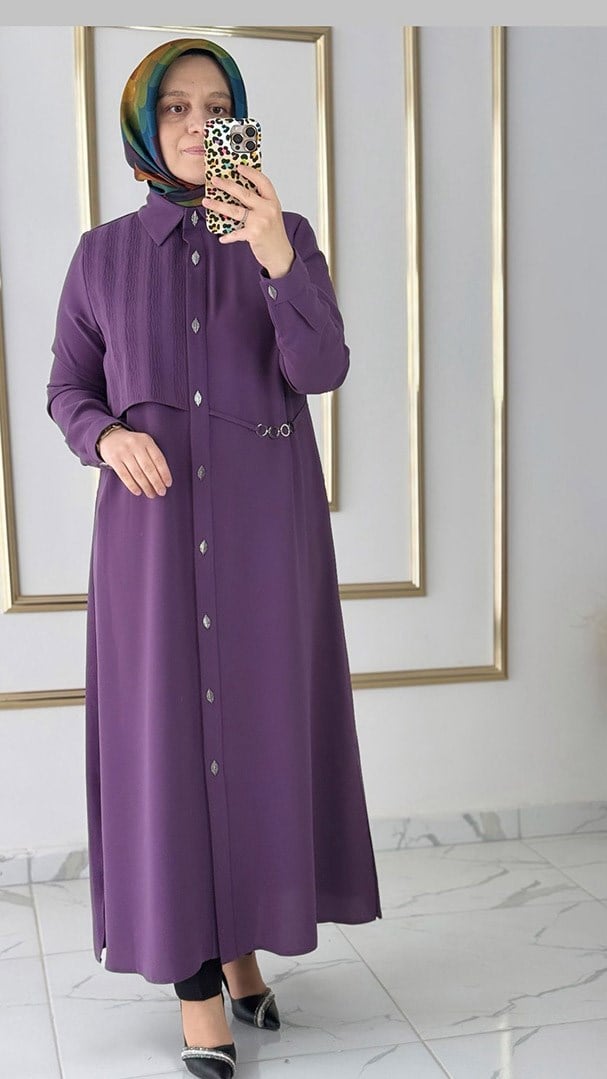 Cepken Görünümlü Çıtçıtlı Mor Giyçık FRYY