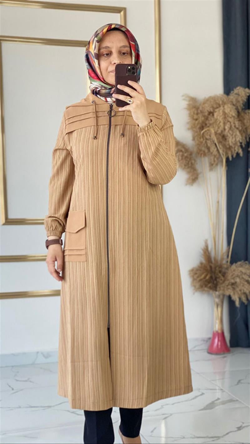ÇÖ Cepli Kapişonlu Galete Camel Giyçık FRY1380