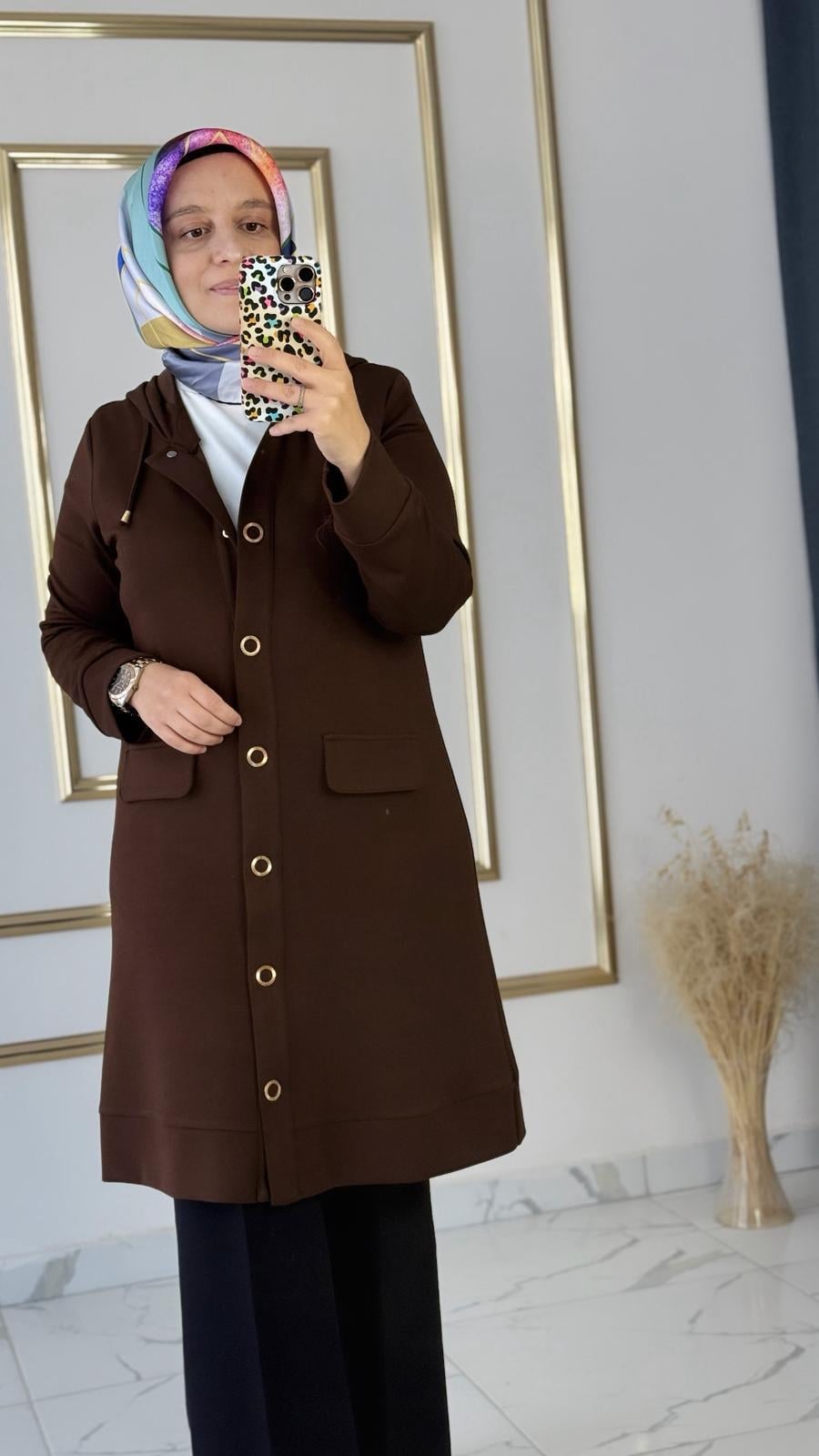 Gold Detaylı Kahverengi Ceket FRY