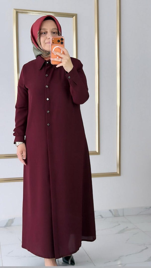 Kare Zımba Detaylı Bordo Giyçık FRY 