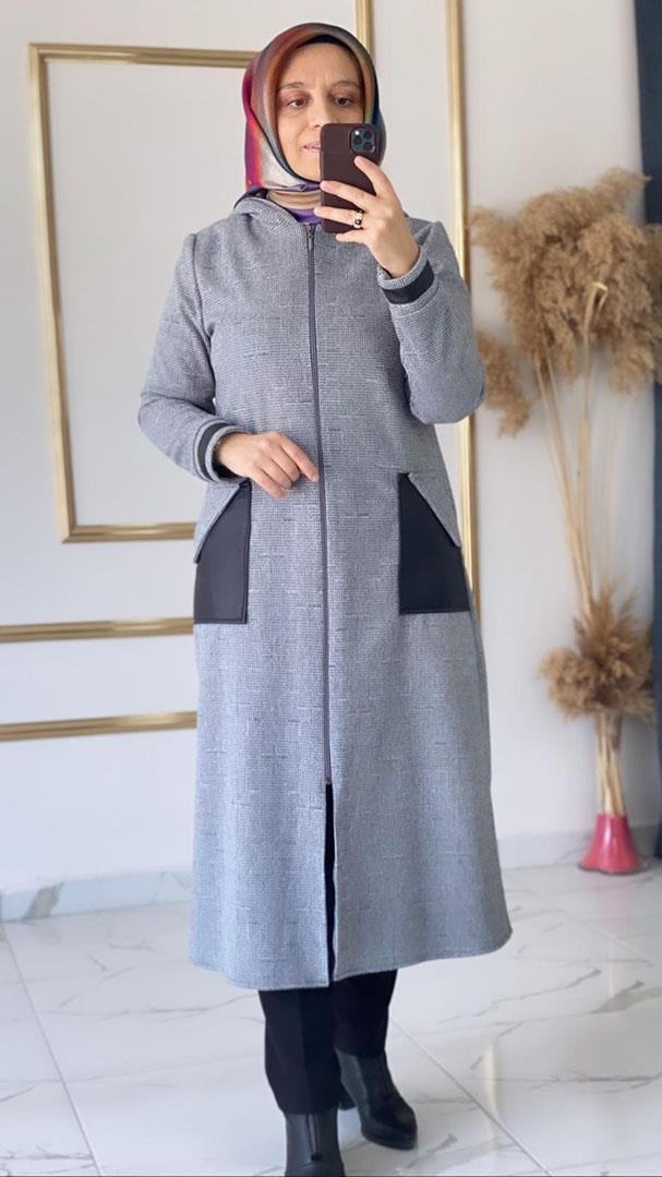 Kaşe Deri Cepli Gri Giyçık FRY4656