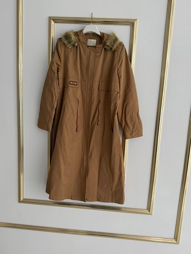 Kürk Detaylı Camel Parka FRY