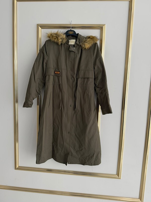 Kürk Detaylı Haki Parka FRY
