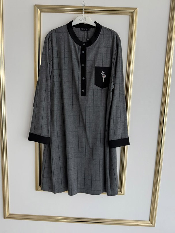 Nakış Detaylı Spor Gri Tunik FRY