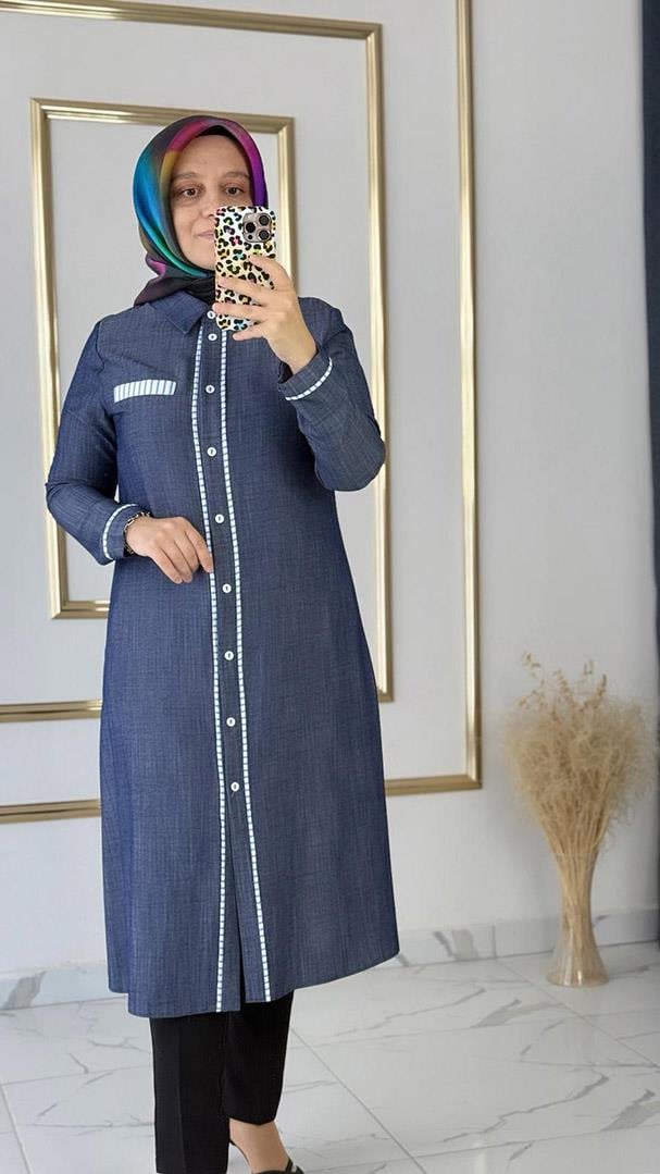 Şerit Detaylı Kot Tunik FRY