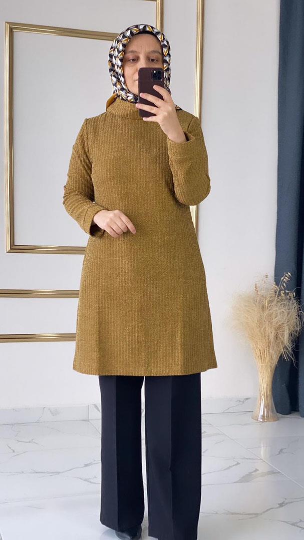 Sim Örme Sarı Tunik FRY1095