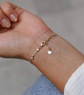 Daire ve Yıldızlı Ataç Bileklik