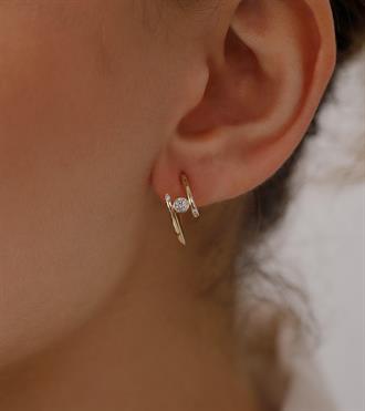 Tektaşlı Sarmal Küpe