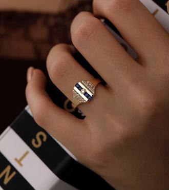 Aponi Yüzük-Lacivert