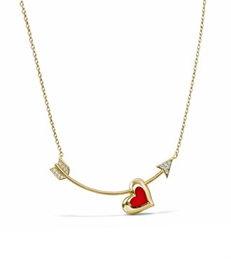 Mineli Kalp Ok Kolye