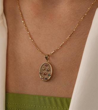 Renkli Çiçek Desen Kolye Ucu