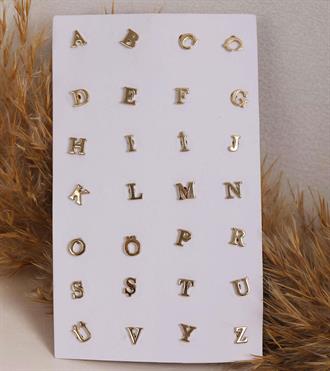 Mini Harf Vidalı Küpe