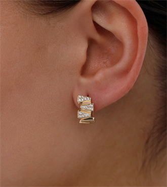 Taşlı Asimetrik Küpe