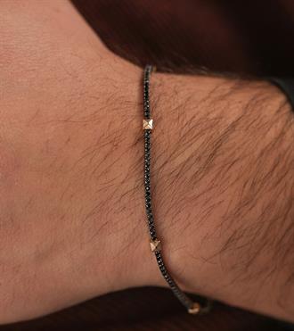 Prizmalı Siyah Su Yolu Bileklik