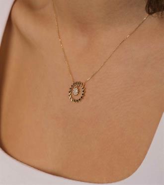 Çiçek Sallantılı Tasarım Kolye