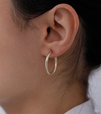 Çizgili Burgu Halka Küpe