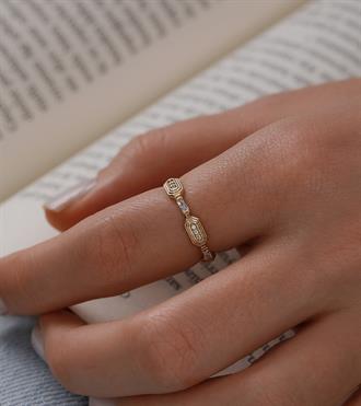 Baget Taşlı İkon Yüzük