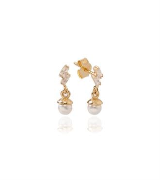 İnci Sallantılı Baget Vidalı Küpe