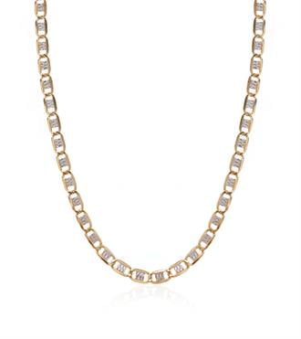 Beyaz Şeritli Ezme Zincir Kolye