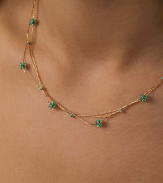 İtalyan Çiçekli Kolye