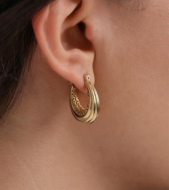 Çizgili Süzme Halka Küpe