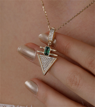 Trigon Kolye Ucu-Yeşil