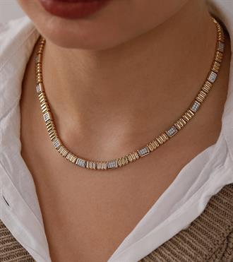 Taş Bloklu Çubuk Kolye