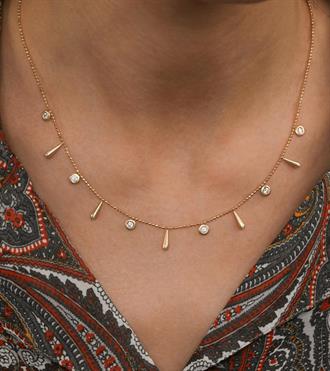 Taş ve Damla Sallantılı Kolye