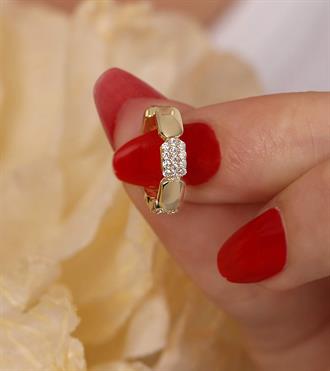 Taşlı Pul Halka Küpe