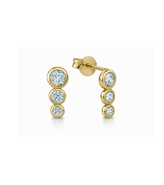 Üç Sırataş Vidalı Küpe